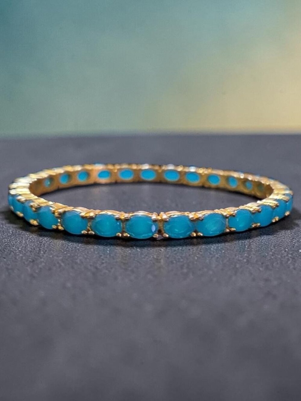 An Awesome 9.5" Chalcedony with Plated Gold Bracelet